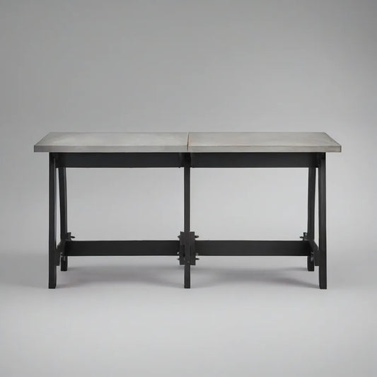 Skládací obdélníkový stůl z pozinkované oceli 180 × 80 × 75 cm šedý/černý